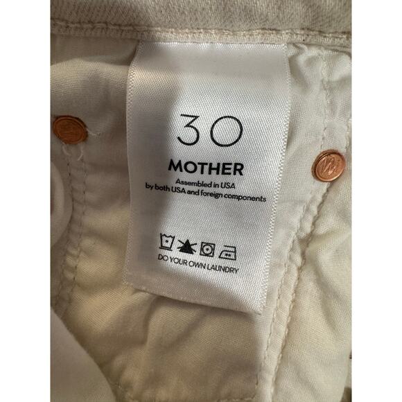 Mother The Mid Rise Maven Act Natural Cream Ankle Fray Jeans Size 30 - Picture 11 of 13